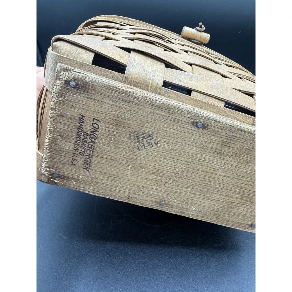Longaberger 1984 Small Purse Basket 👜🧺 w/ Protector & Basket Accents on Lid